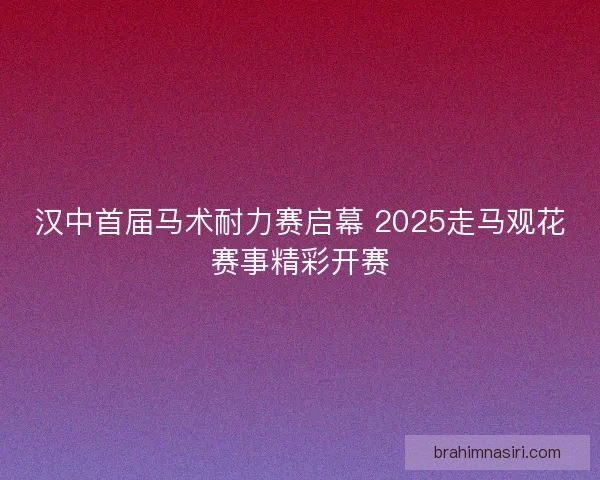 汉中首届马术耐力赛启幕 2025走马观花赛事精彩开赛